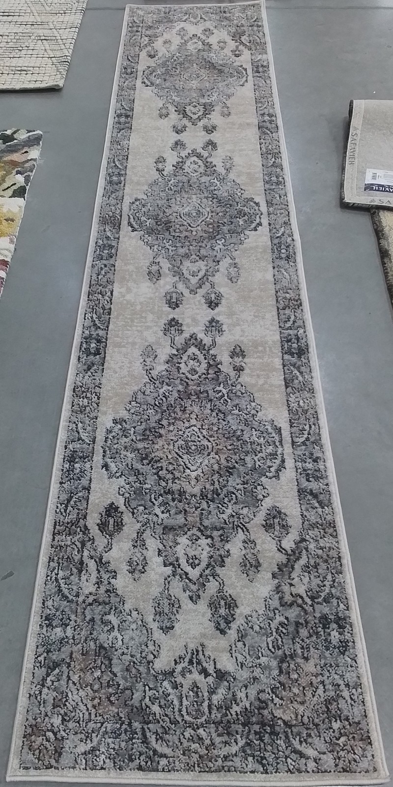 BEIGE / GREY 2′-2″ x 10′-0″ Back Stain Rug, Reduced Price 1172802648 ORE898B-210