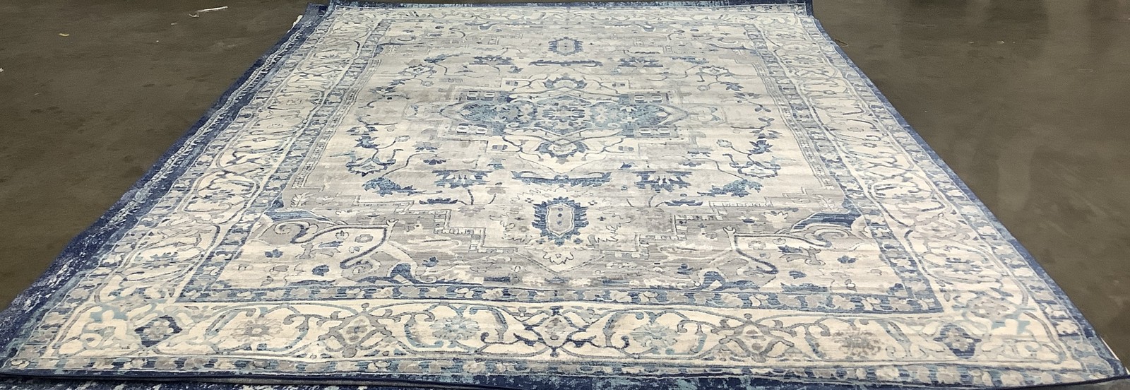 LGREY / BLUE 10′-0″ x 13′-0″ Back Stain Rug, Reduced Price 1172684228 BNT851G-10