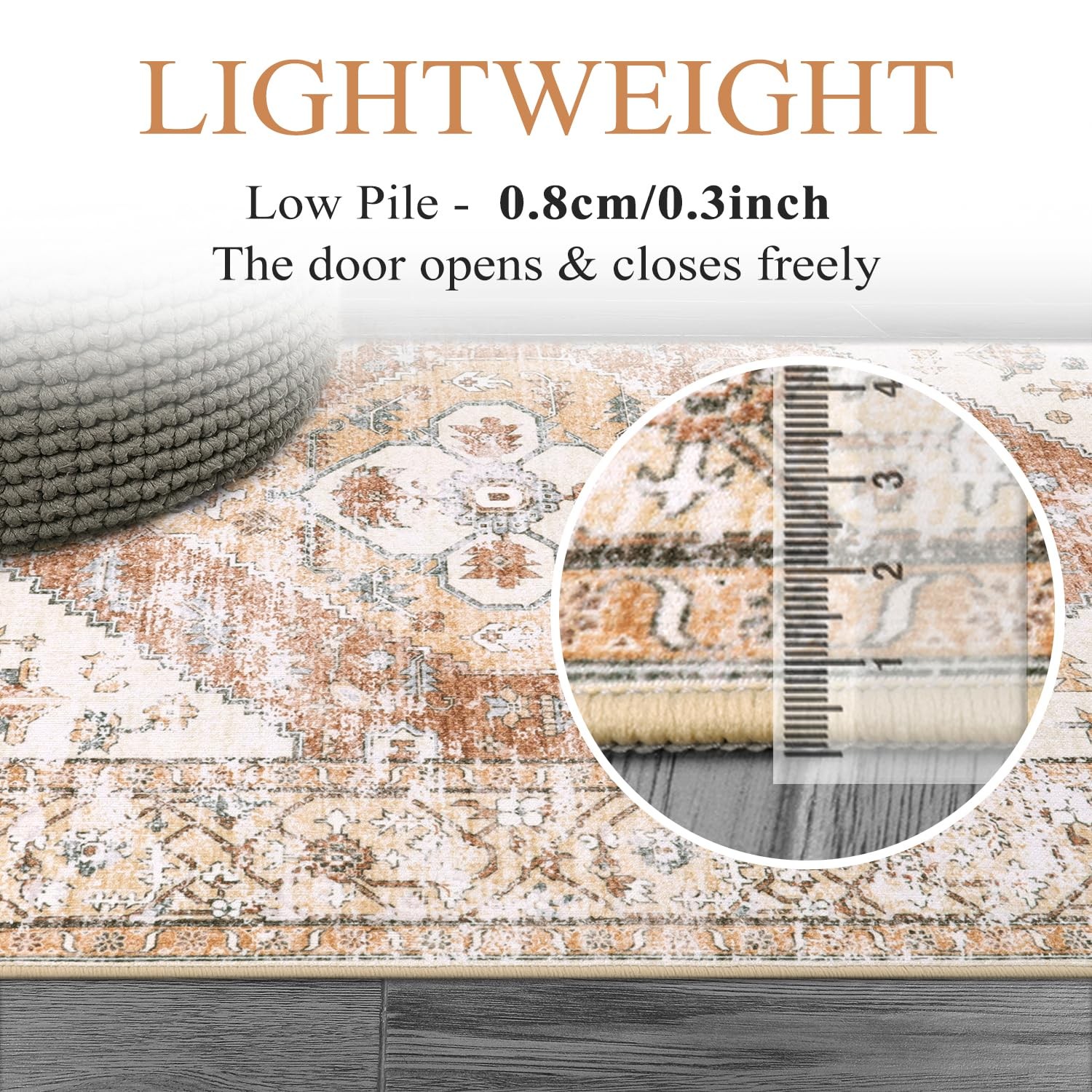 Lahome Boho Kitchen Rugs 2×3 Washable Non-Slip Area Rug