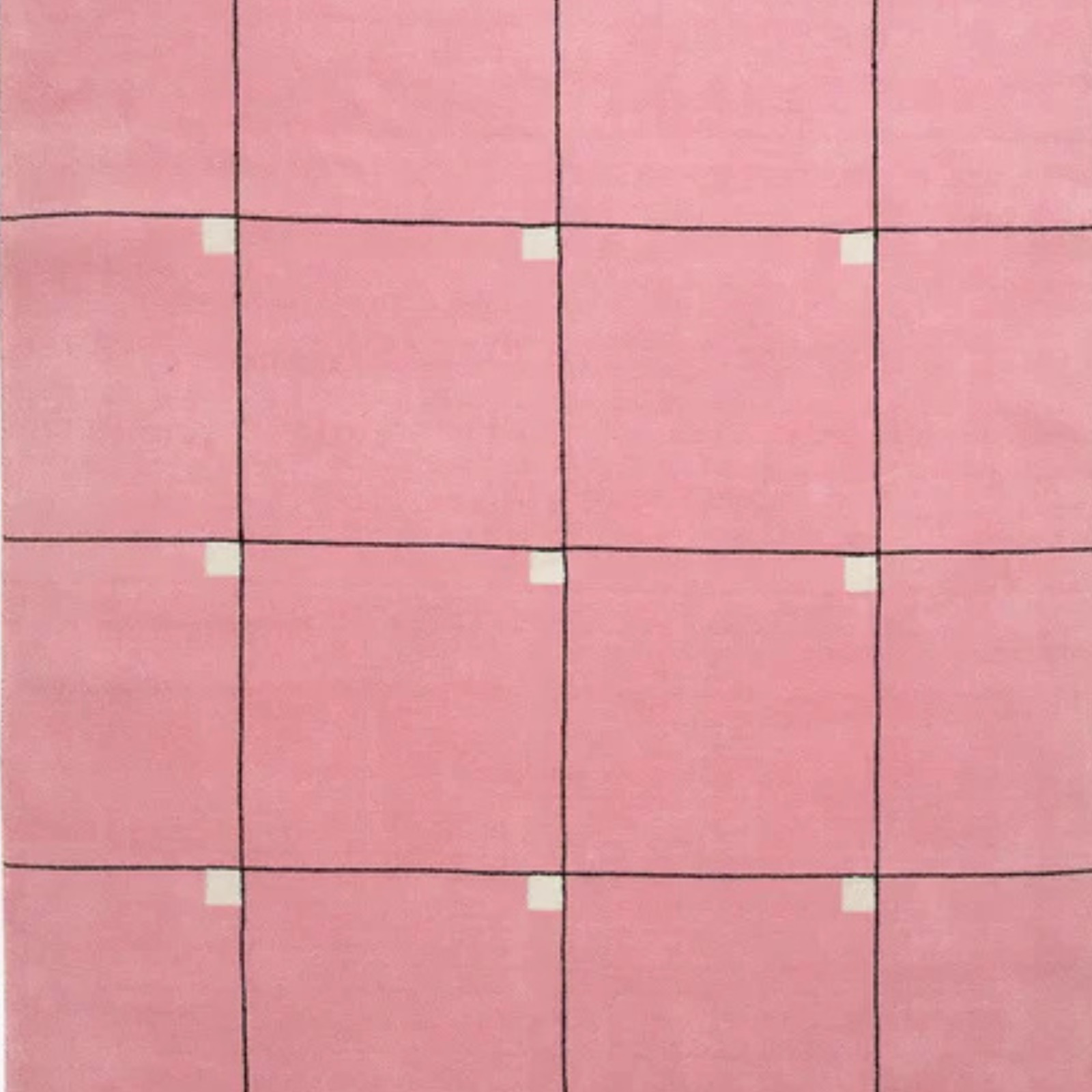 Modern Pink Hand Tufted Wool Area Rug Geometric Grid Large Plaid Living Room Rug