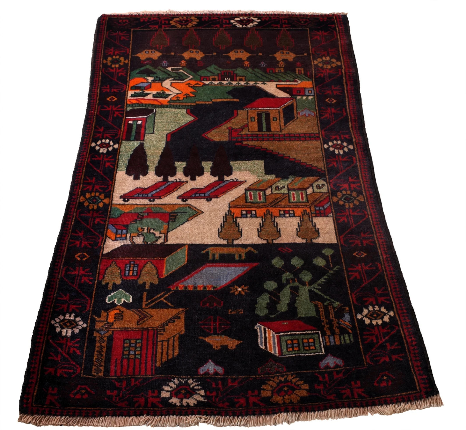 Oriental Vintage Traditional Rug 4’5″ x 2’8″ ft – Hand Knotted Wool Area Rug