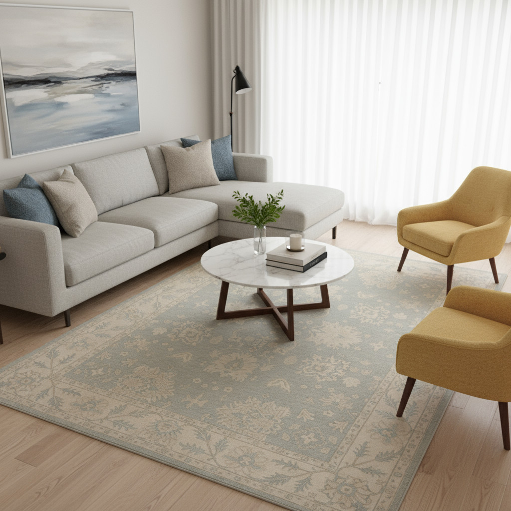10 x 13.3 ft Hand Knotted Oushak Rug