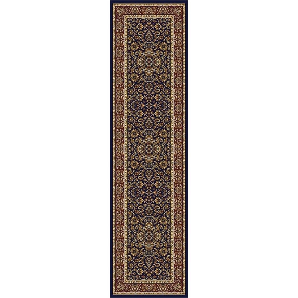 Pemberly Row Traditional 2’2″ x 8′ Rectangular Fabric Rug in Blue