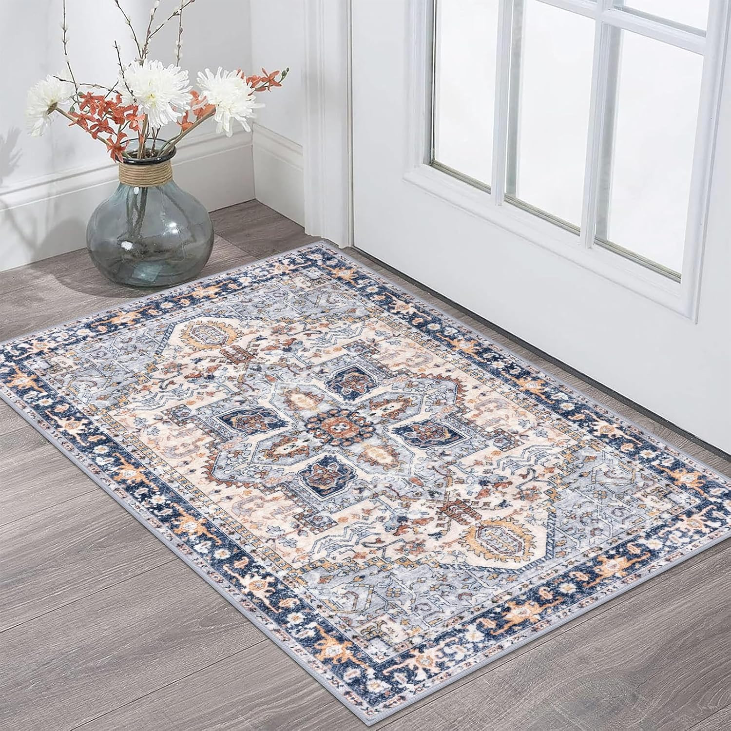KOZYFLY Small Area Rug 2×3 Ft Rugs for Entryway Washable Boho Entry Rug Non Slip