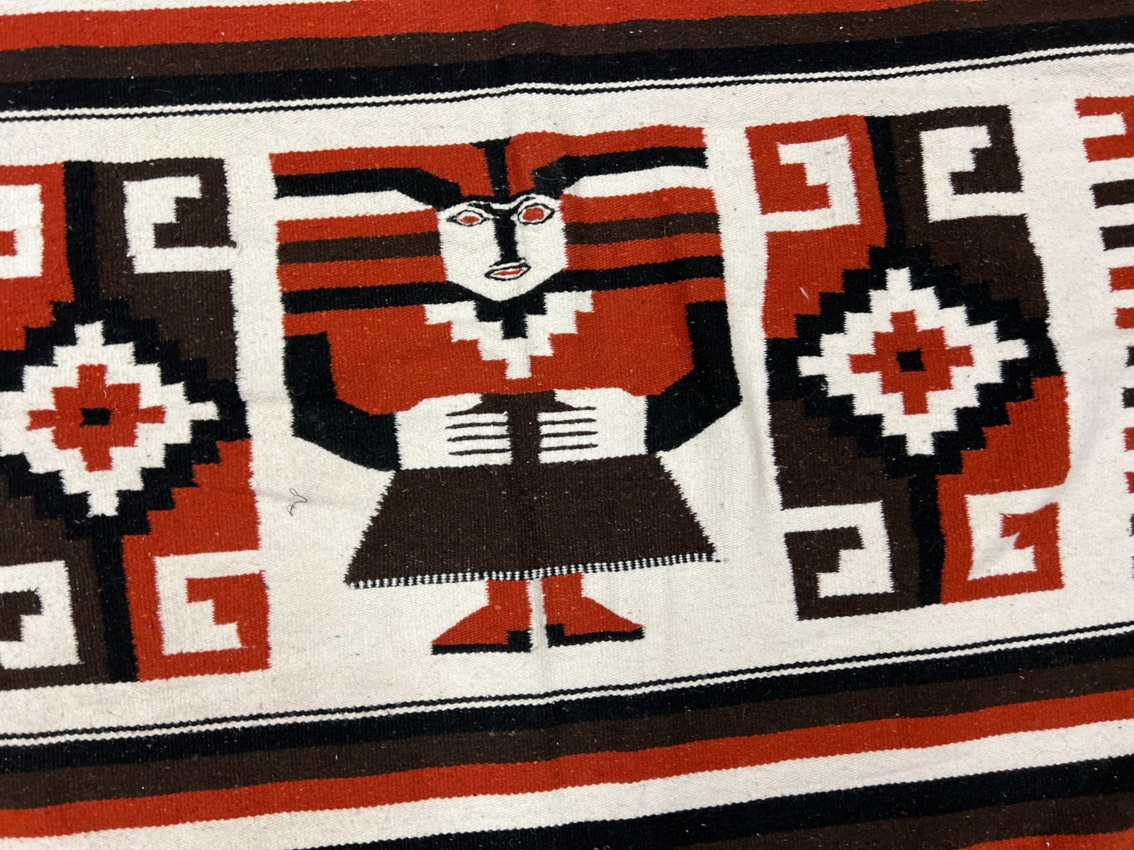4′ x 7′ Native American Navajo Flat Weave Oriental Rug – Hand Made