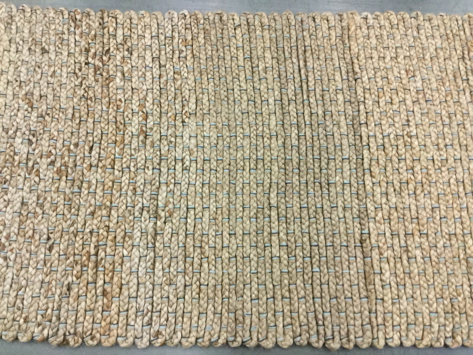 BLUE / NATURAL 2′-6″ X 8′ Pulled Threads Rug,Reduced Price 117263200 NF452A-28