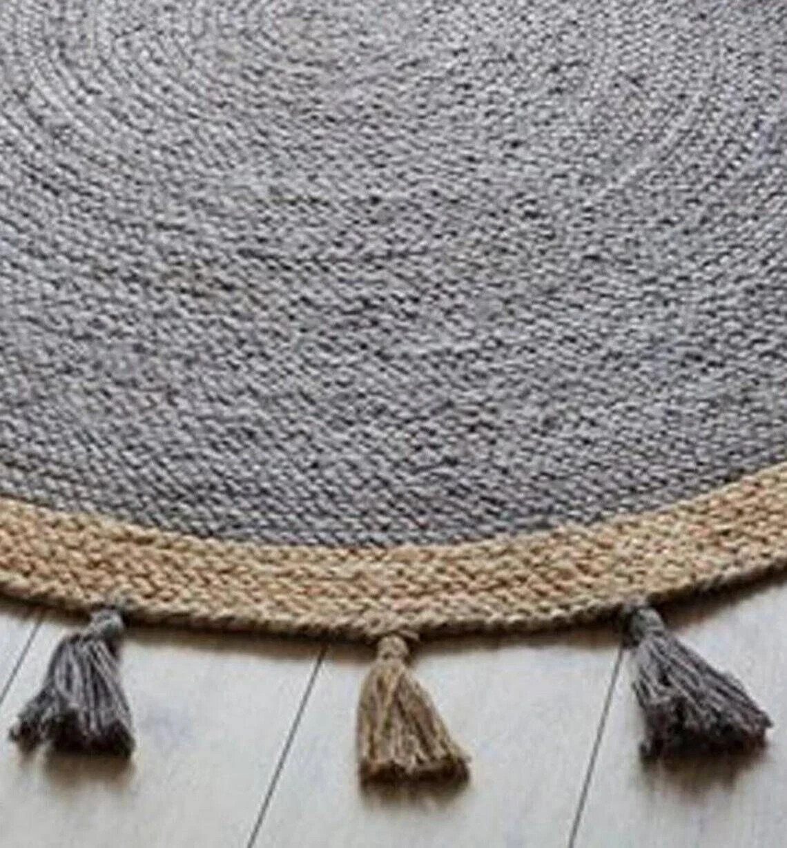 Rugs Carpet Jute Braided Round Floor Mat Natural Organic Carpet Reversible Rug