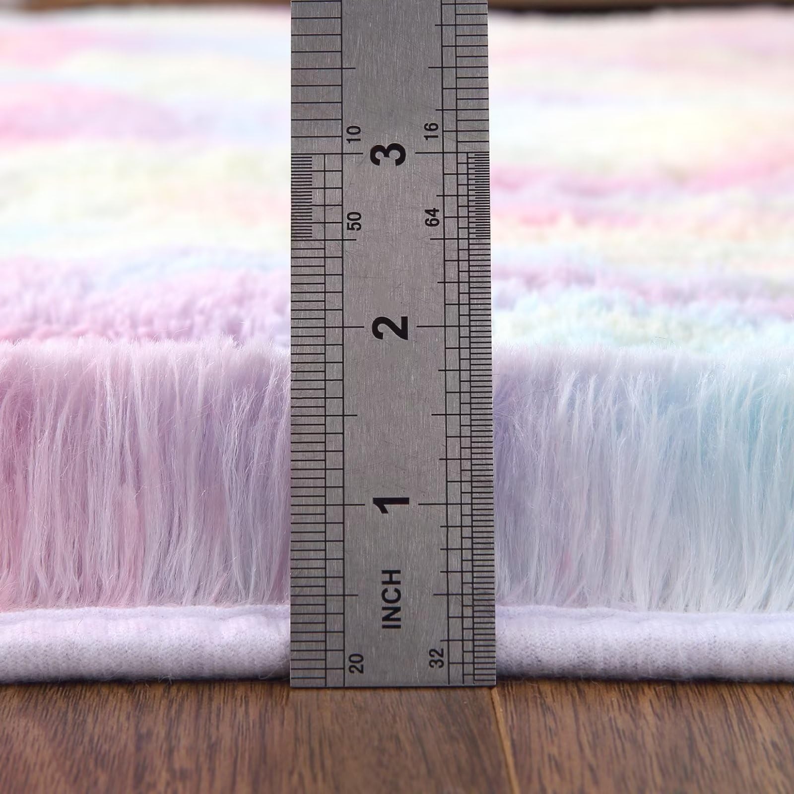 COZYLOOM 9×12 Area Rug Yellow Pink Tie-Dyed Fluffy Kids Carpet