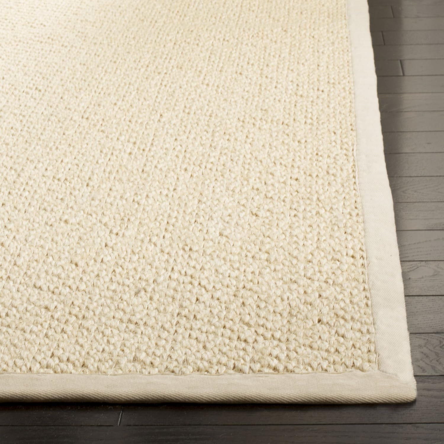 Natural Fiber Collection Runner Rug – 2′ X 6′, Cream, Sisal, Woven Design with B