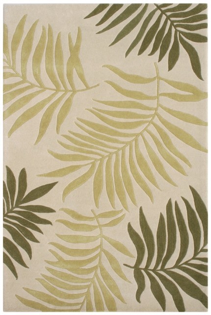 Palm Rug Area Carpet Modern Leaf Tufted Pattern Tree Leaves Tropical Design