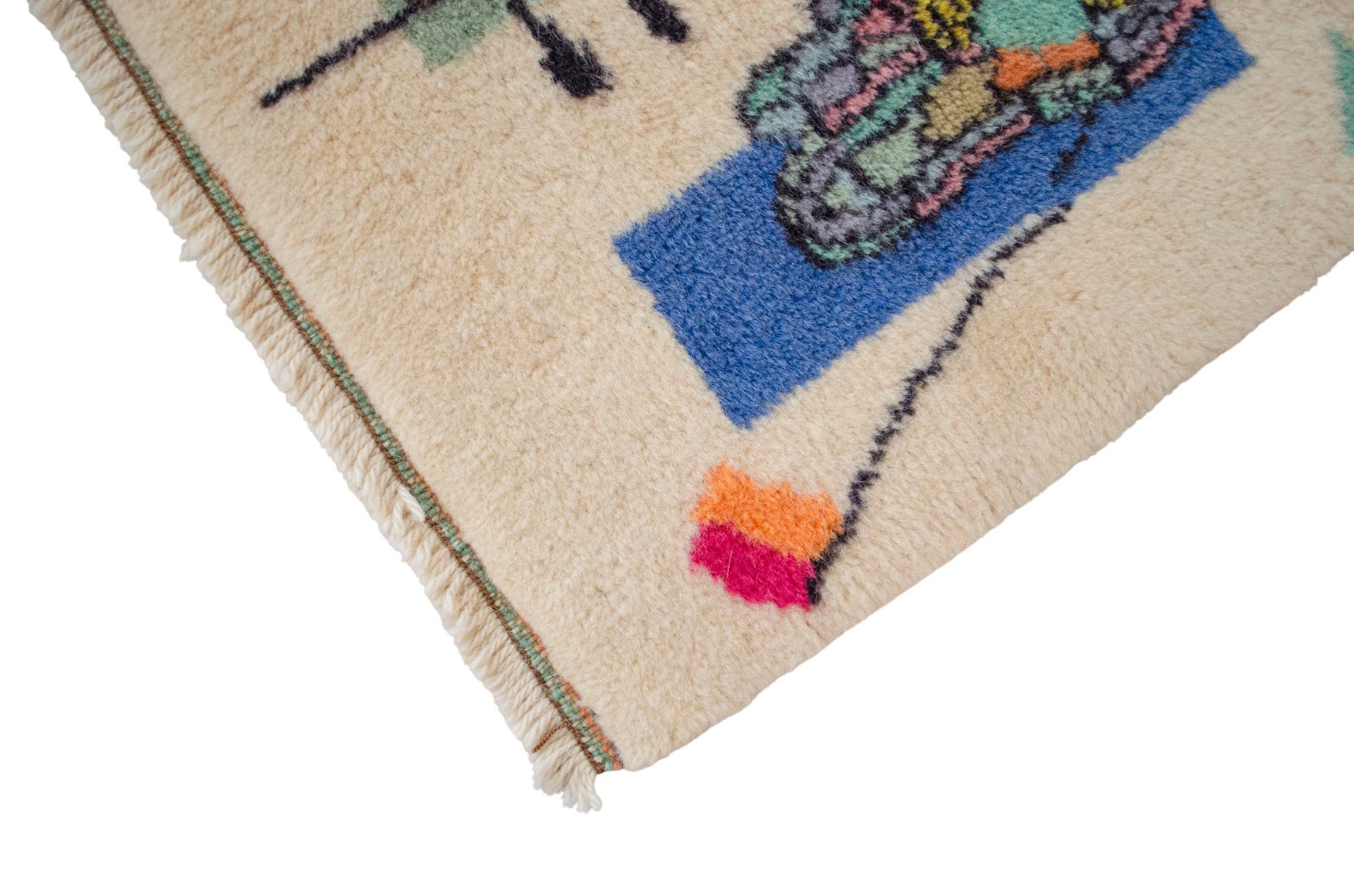 Kandinsky Style Abstract Rug | Vintage Hand-Knotted Wool Art Carpet 3’7″ x 5’0″