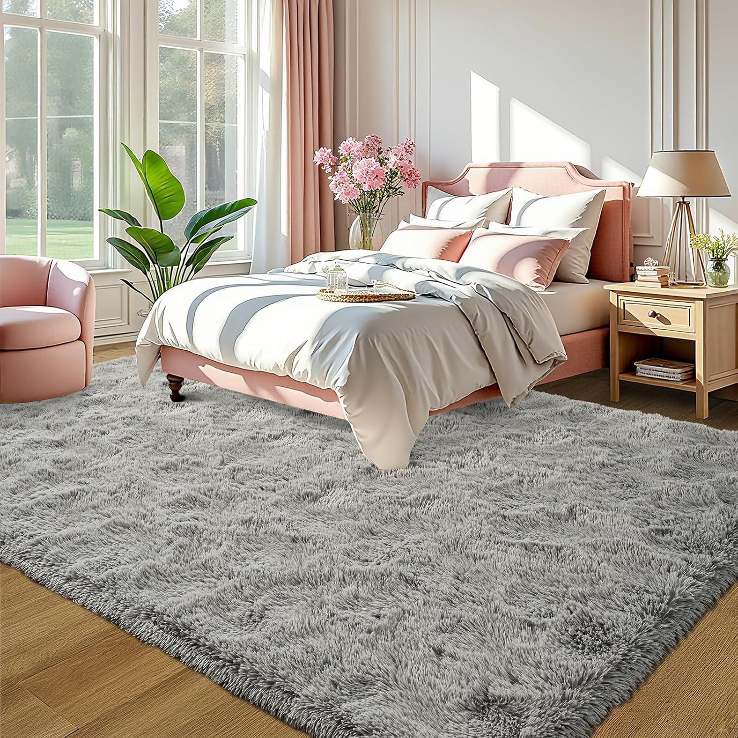 Elegant Gray 4′ x 6′ Indoor Rug – Soft, Durable, and Easy to Clean for Families