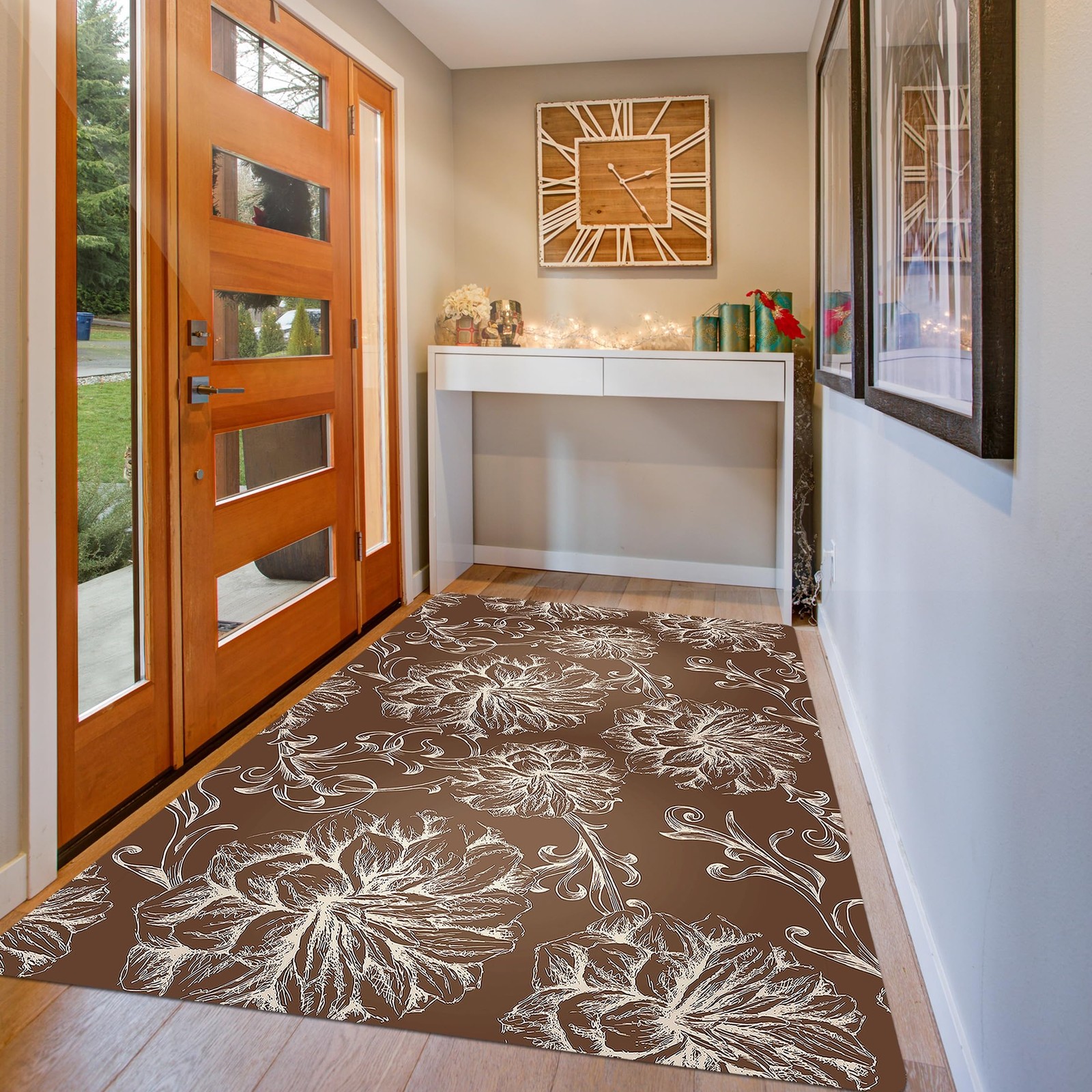 3×5 Feet Extra Large 1/10″ Ultra Thin Front Door Mat Indoor Entryway Area Rug…