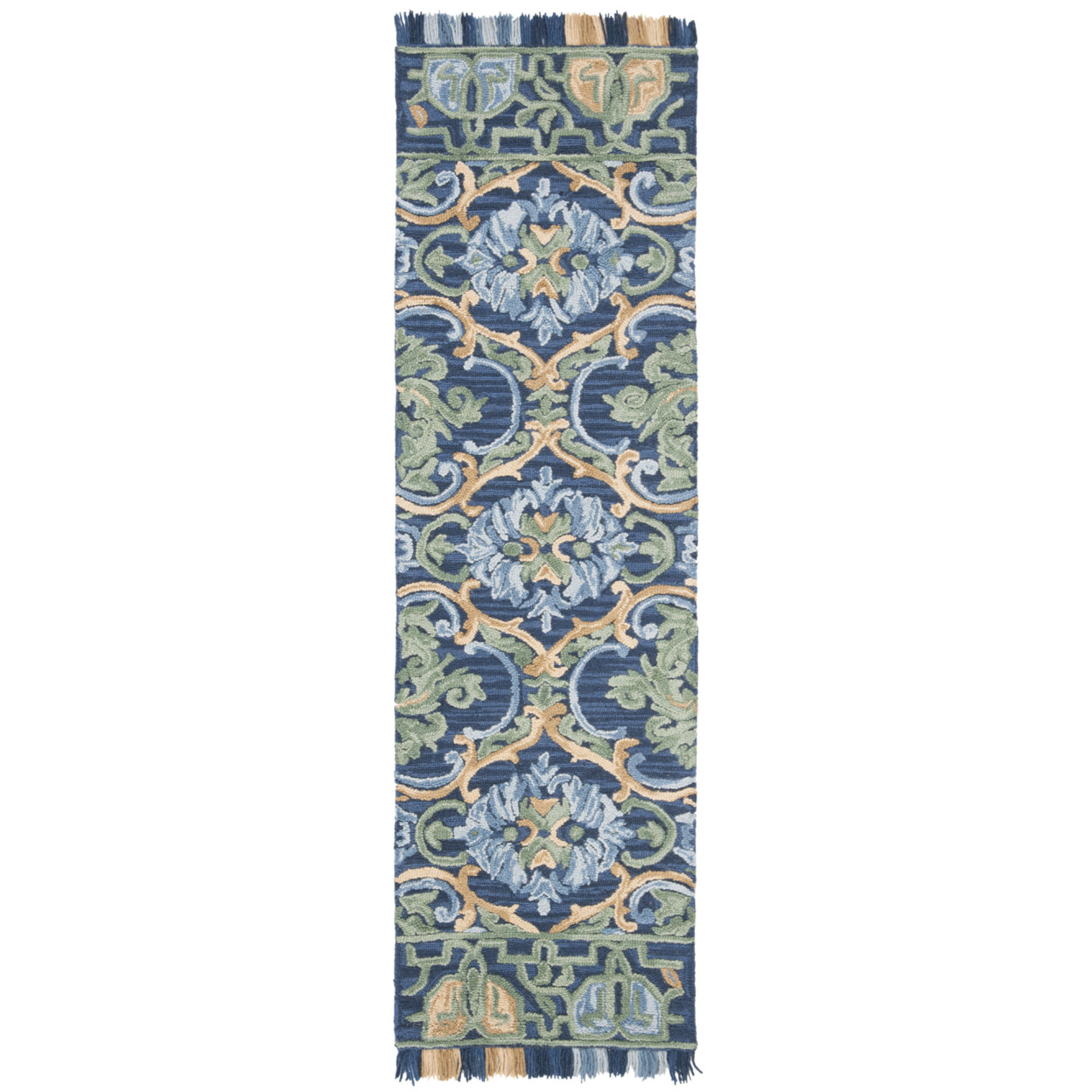 SAFAVIEH Blossom BLM422A Handmade Navy / Green Rug