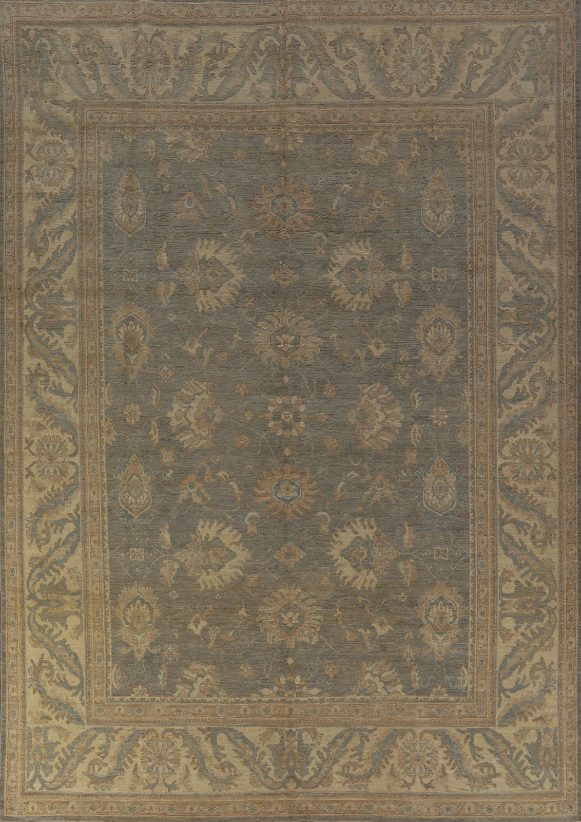 Vegetable Dye Traditional Oushak Turkish Rug Living Room Handmade Carpet 9×12 ft