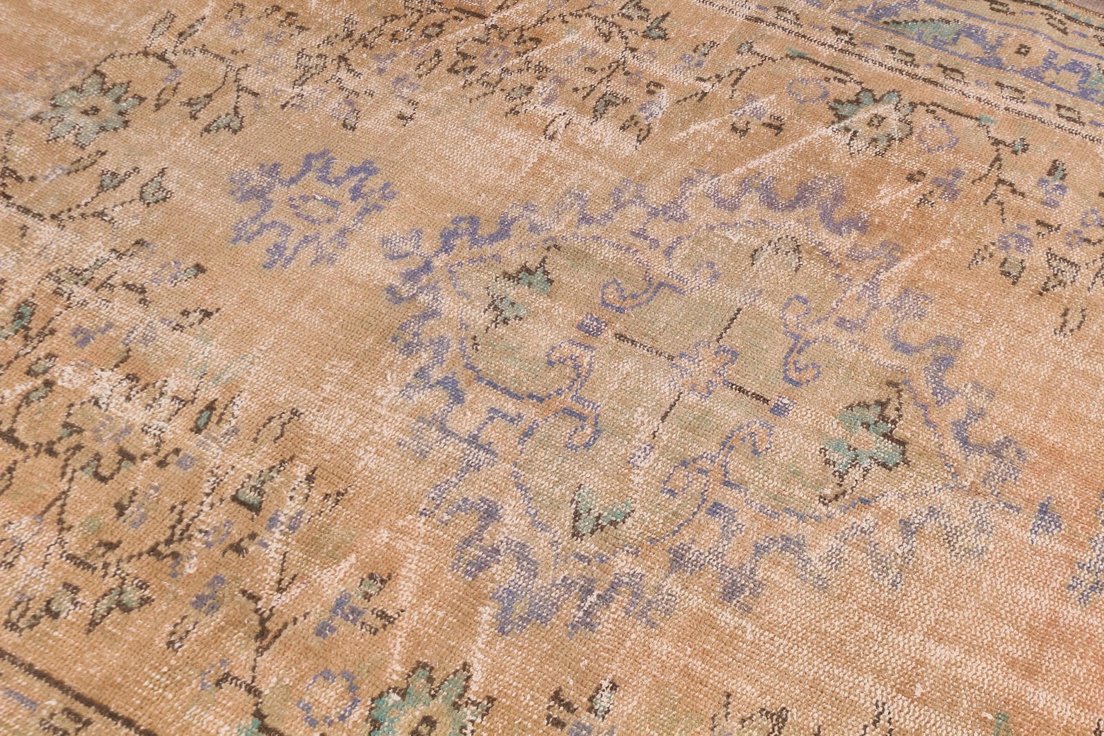 5×8,5 ft Turkish Rug, Brown Camouflage Vintage Wool Rug