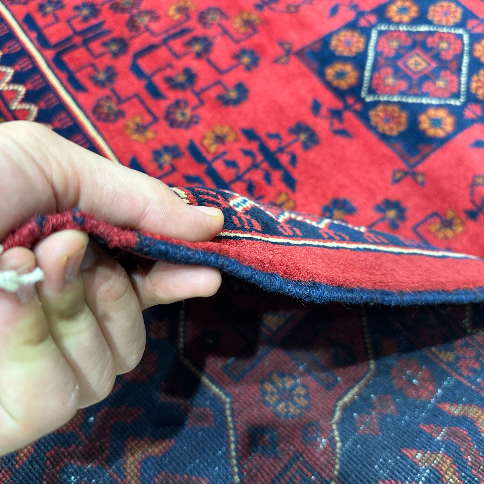 Handmade (5’7″ x 8’10”) Burgundy Afghan Khal Mohammadi Wool Area Rug