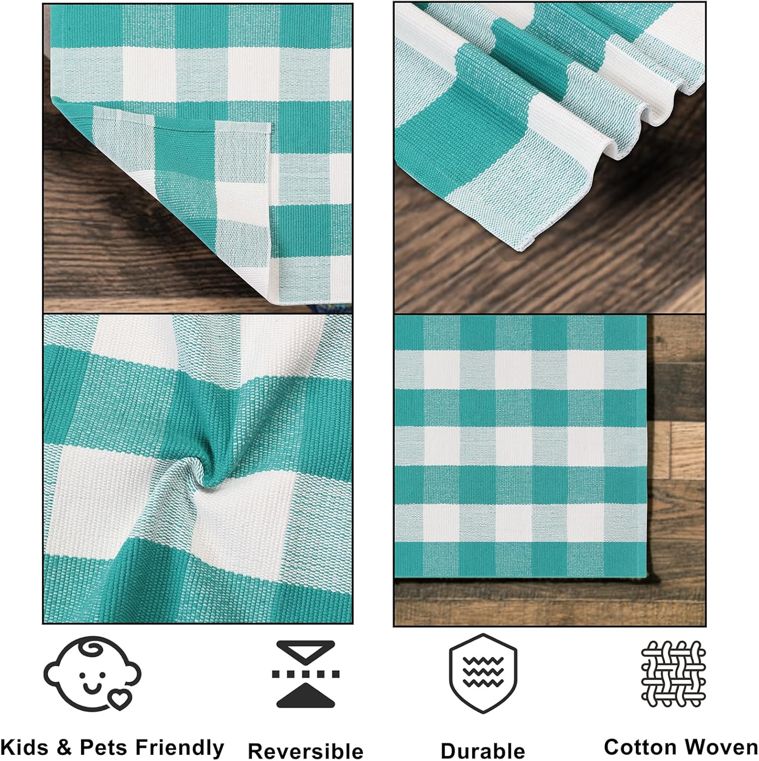 Spring Rugs Green and White , 28” X 43” Area Rug Outdoor Indoor Easter Front Por