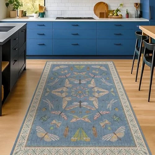 Insect 3×5 Washable Stain Resistant Rugs for Large Kitchen, Ultra Soft Faux