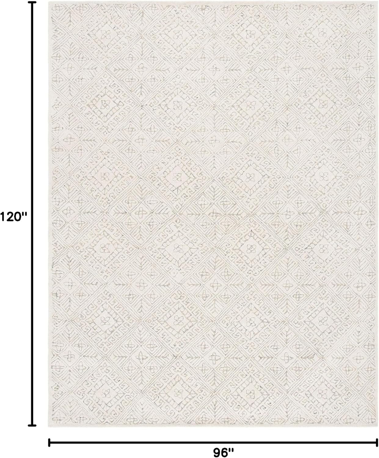 SAFAVIEH Glamour Collection 8′ X 10′ Ivory/Beige GLM660A Handmade Premium Wool A