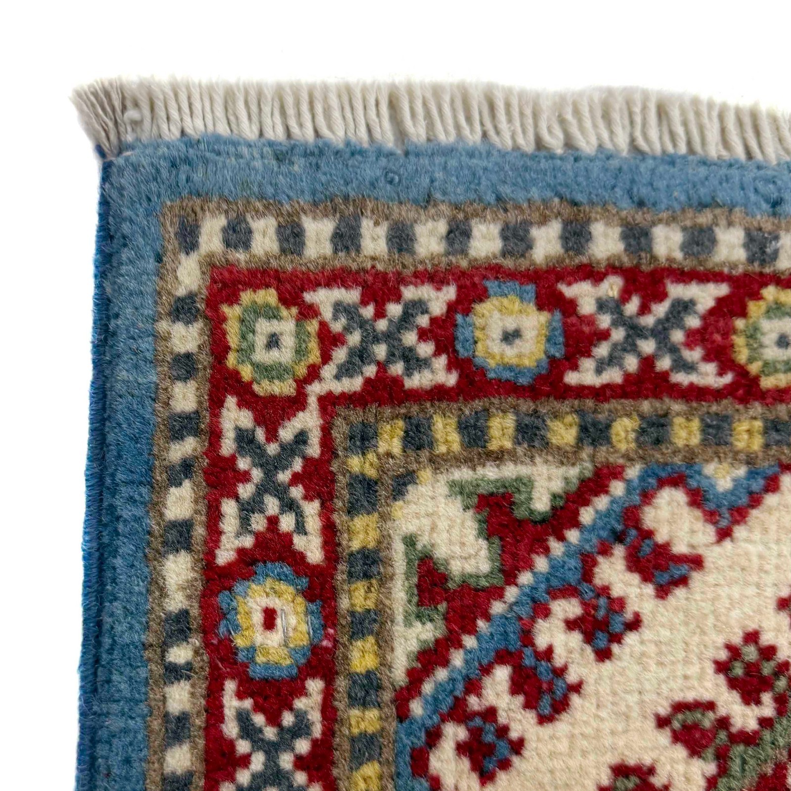 Blue Hand Knotted Tribal Kazak Oriental Rug, 2.8×4.1 Ft Medallion Carpet, R37493