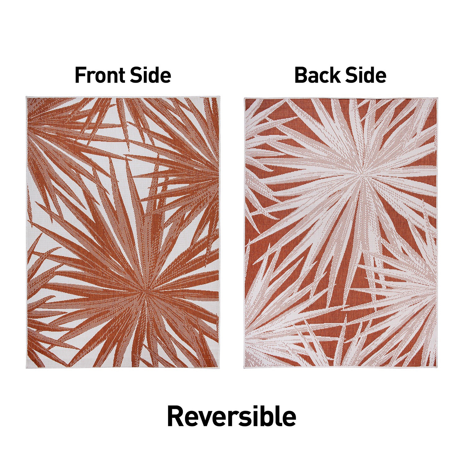 Rugshop Outdoor Carpet Rug Tropical Leaves Reversible Indoor Outdoor Rugs 5×7