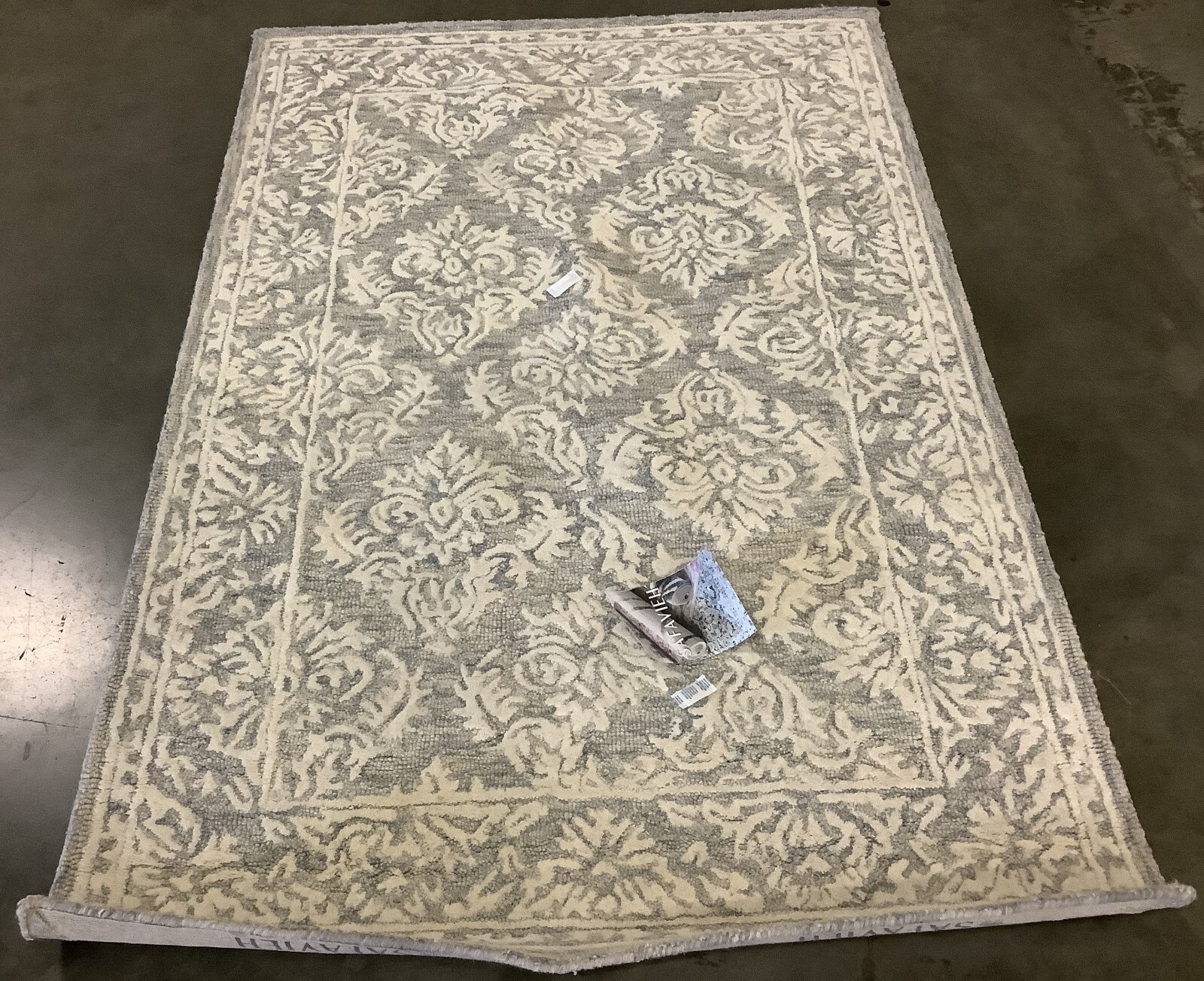 DARK GREY / IVORY 4′ X 6′ Back Stain Rug, Reduced Price 1172668427 MET865H-4