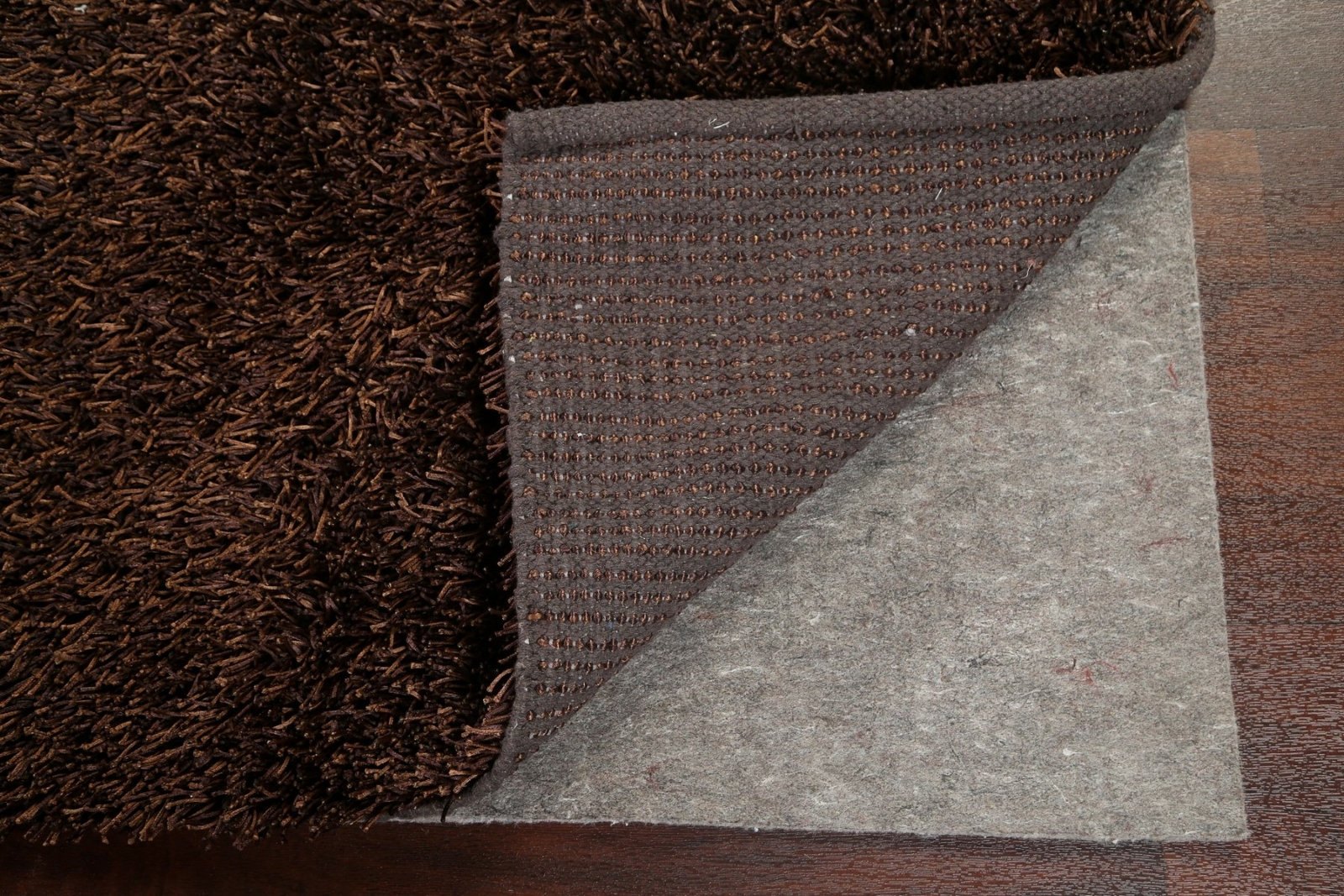 Thick-Plush Modern Shaggy Solid Oriental Area Rug Dark Brown Hand-Tufted 5×7 New