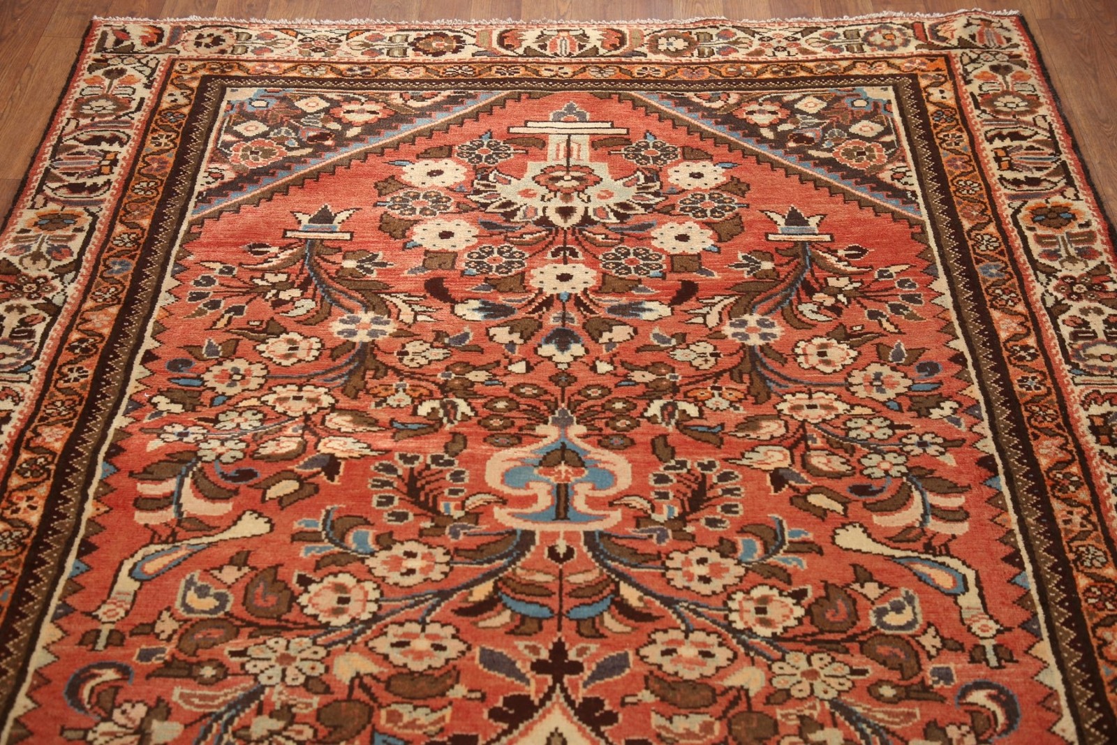 Floral Bird Design Living Room Rug 5×11 Wool Hand-knotted Classic Vintage Carpet