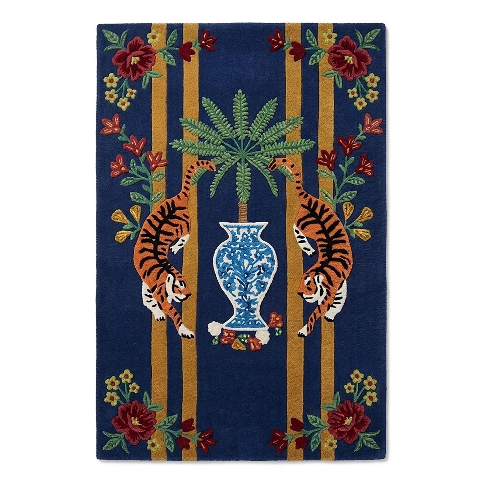 Hand Tufted Tiger wool area rug for home decor handmade 6×9|8×10