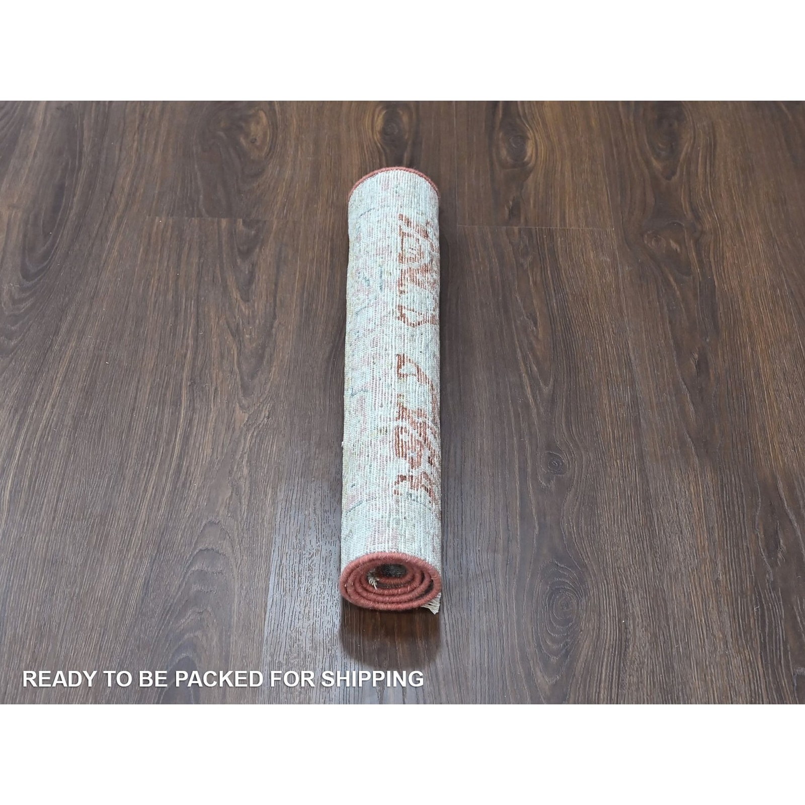 2’x3′ Ivory-Red Ziegler Mahal with Medallion Design Hand Knotted Wool Mat Rug