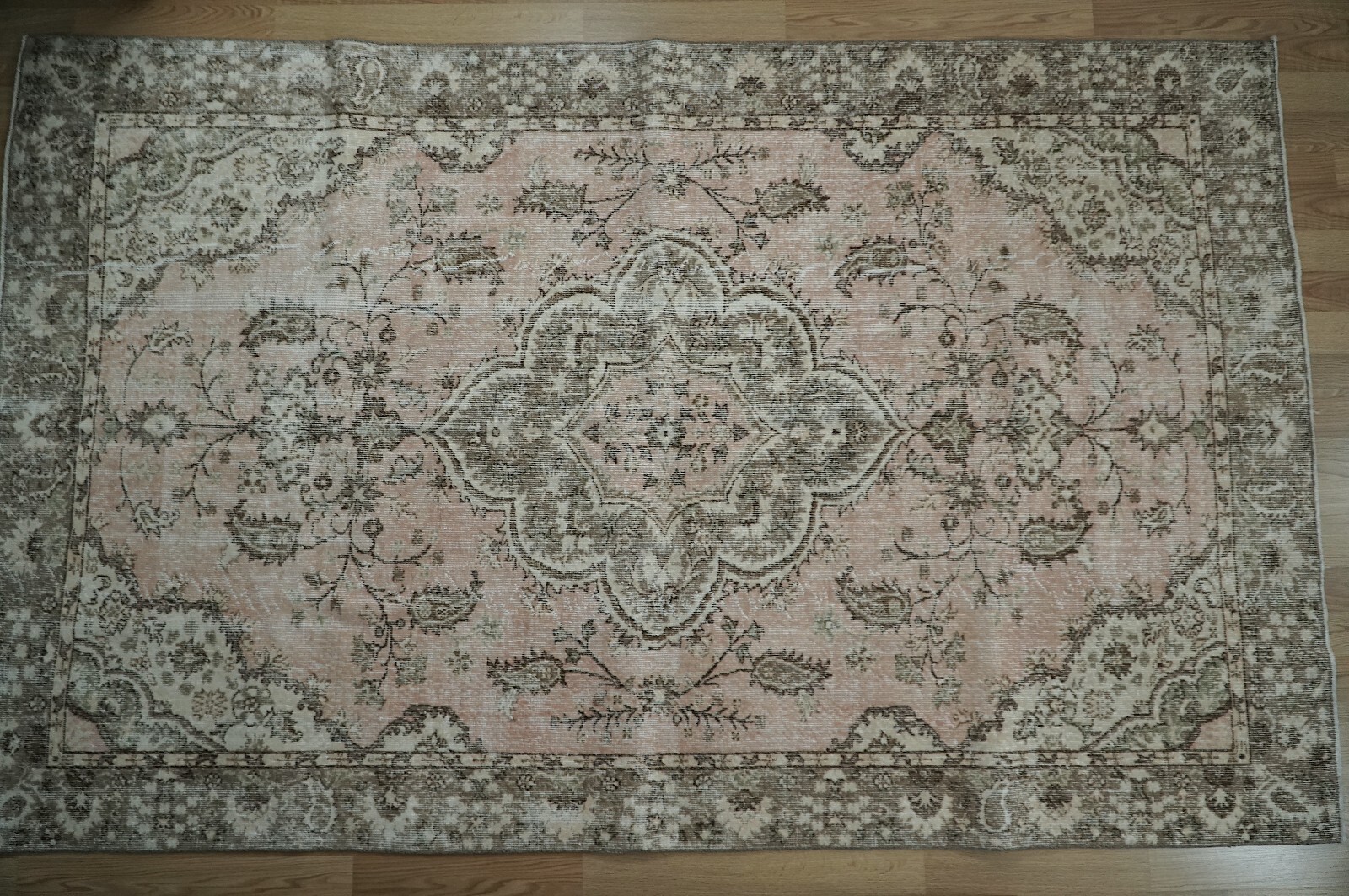 VINTAGE TURKISH RUG, Area Rug, Boho Rug, Pink Rug, Carpet, 6.00×9.32 ft. H-2359