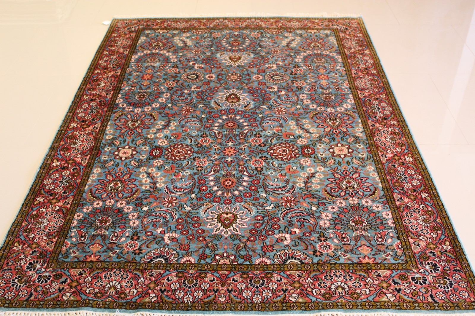 Genuine handmade 100% Silk pile Kashmir 5.0×7.0 MASTER PIECE 75f Great Deal!