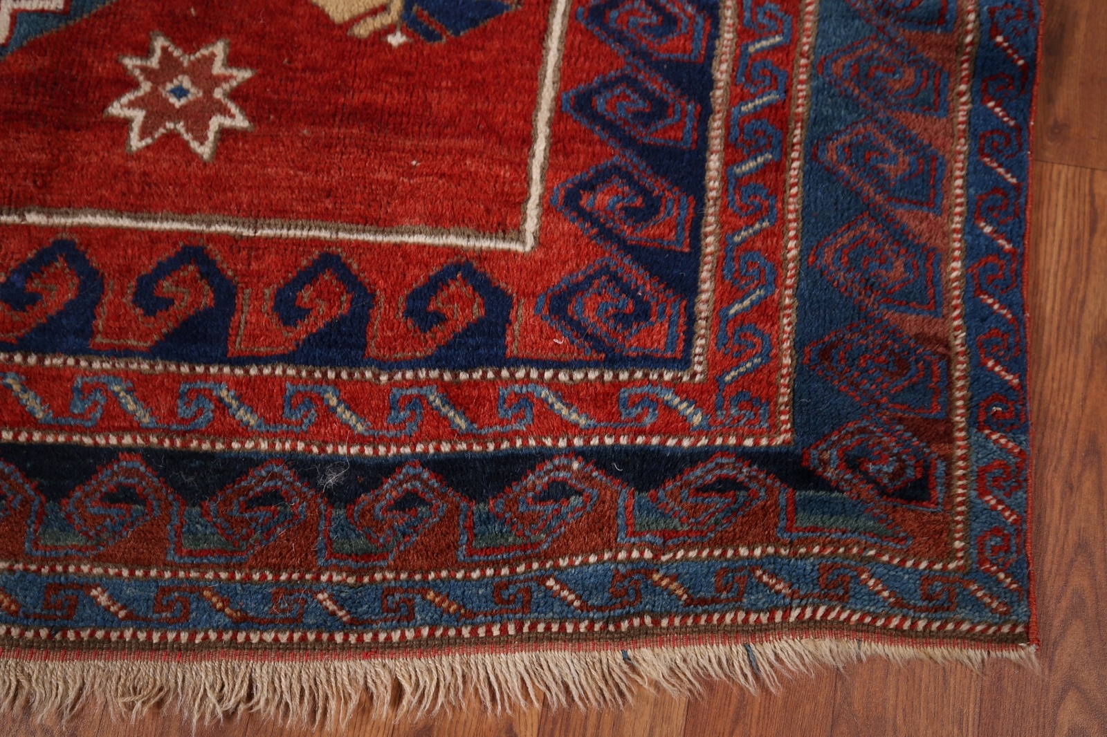 Antique Wool Russian Kazak Vegetable Dye Hand-knotted Carpet Area Rug 5×8