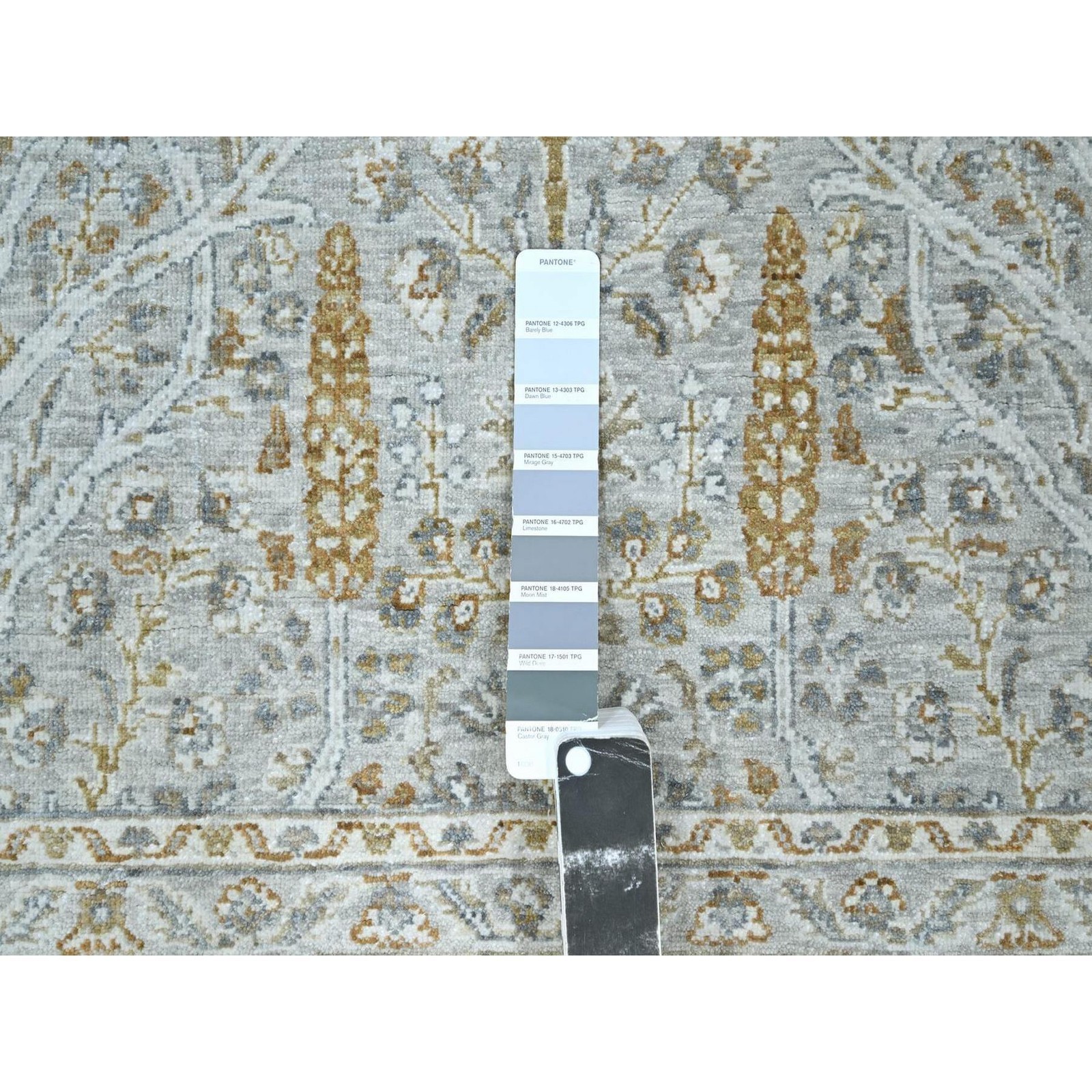 5’2″x7’1″ Gray 200 KPSI Meditation Tree of Life Design Hand Knotted Wool Rug