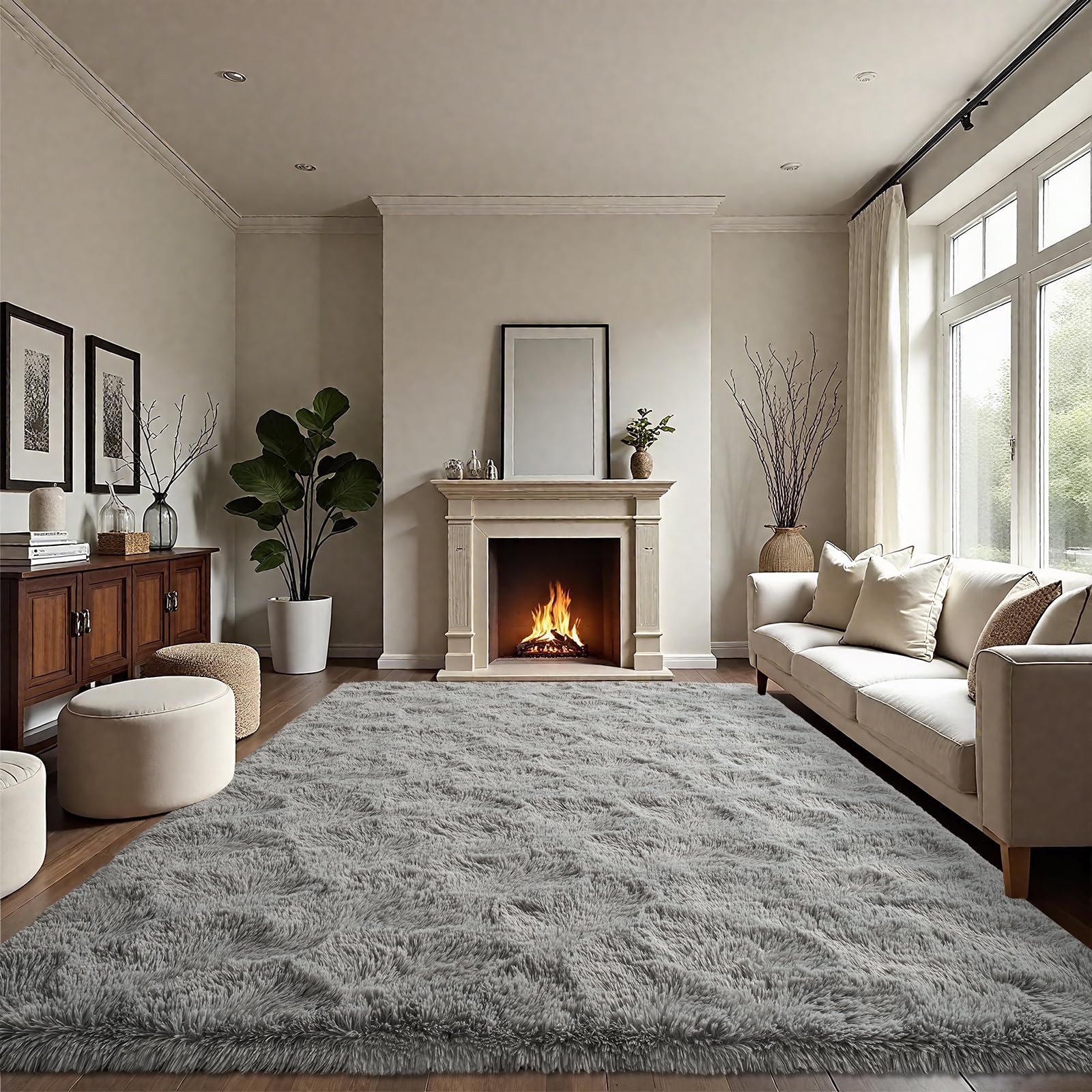 Ultra Soft Indoor Modern Area Rugs Fluffy Living Room Carpets for Children Be…