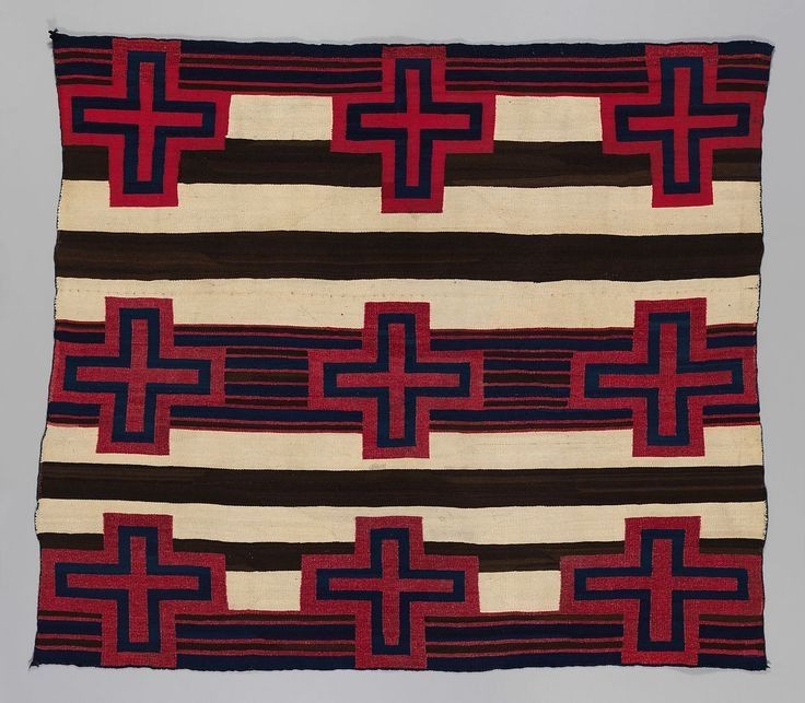5×5 Ft Red Navajo Chief’s Blanket Rug Southwestern Wool Rug Native American Rug