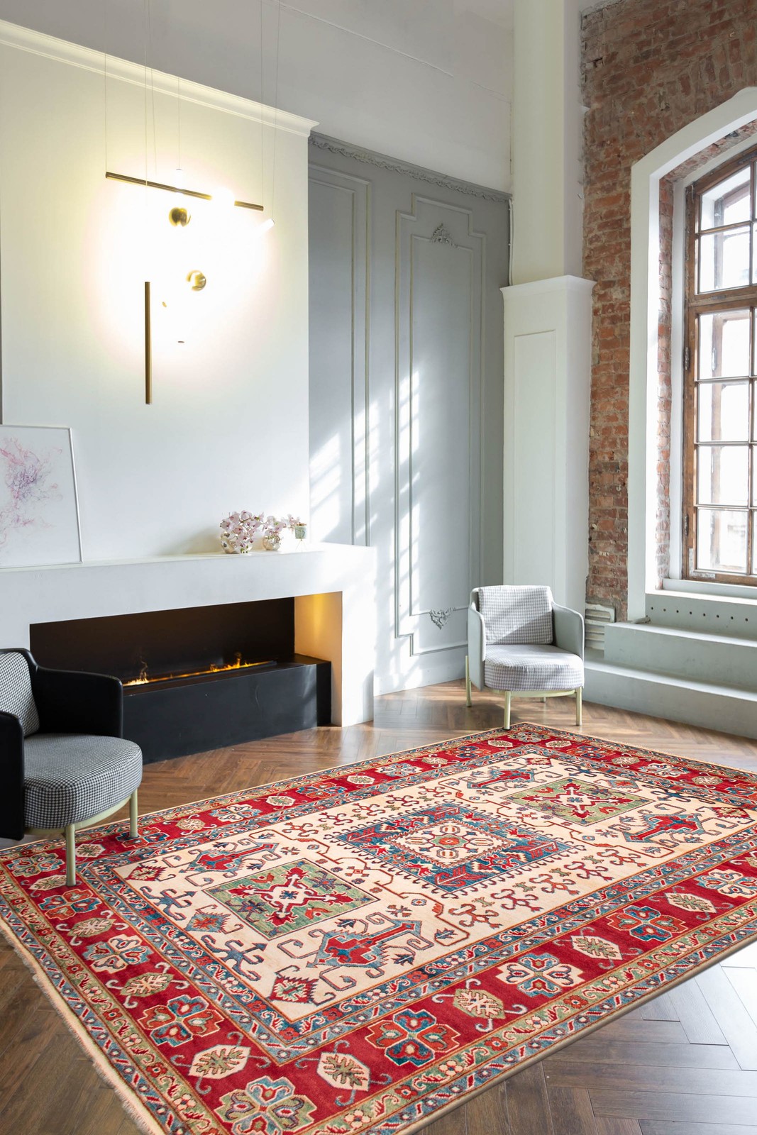 Traditional Hand-knotted Carpet 6’8″ x 9’4″ Wool Oriental Area Rug