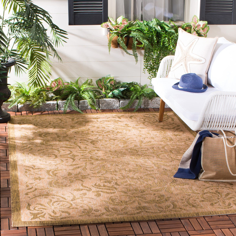 Safavieh Courtyard Collection 8 X 11 Natural / Gold Cy6634 Indoor/ Outdoor