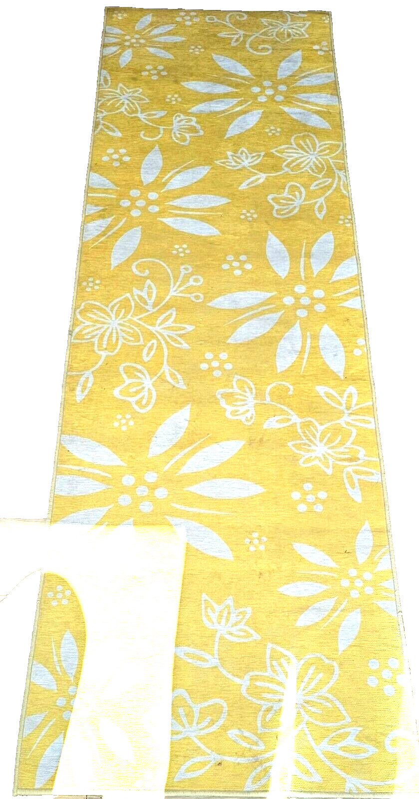 Temp-tations 2′ x 7′ Washable Nonslip Kitchen Mat Yellow – Brand New