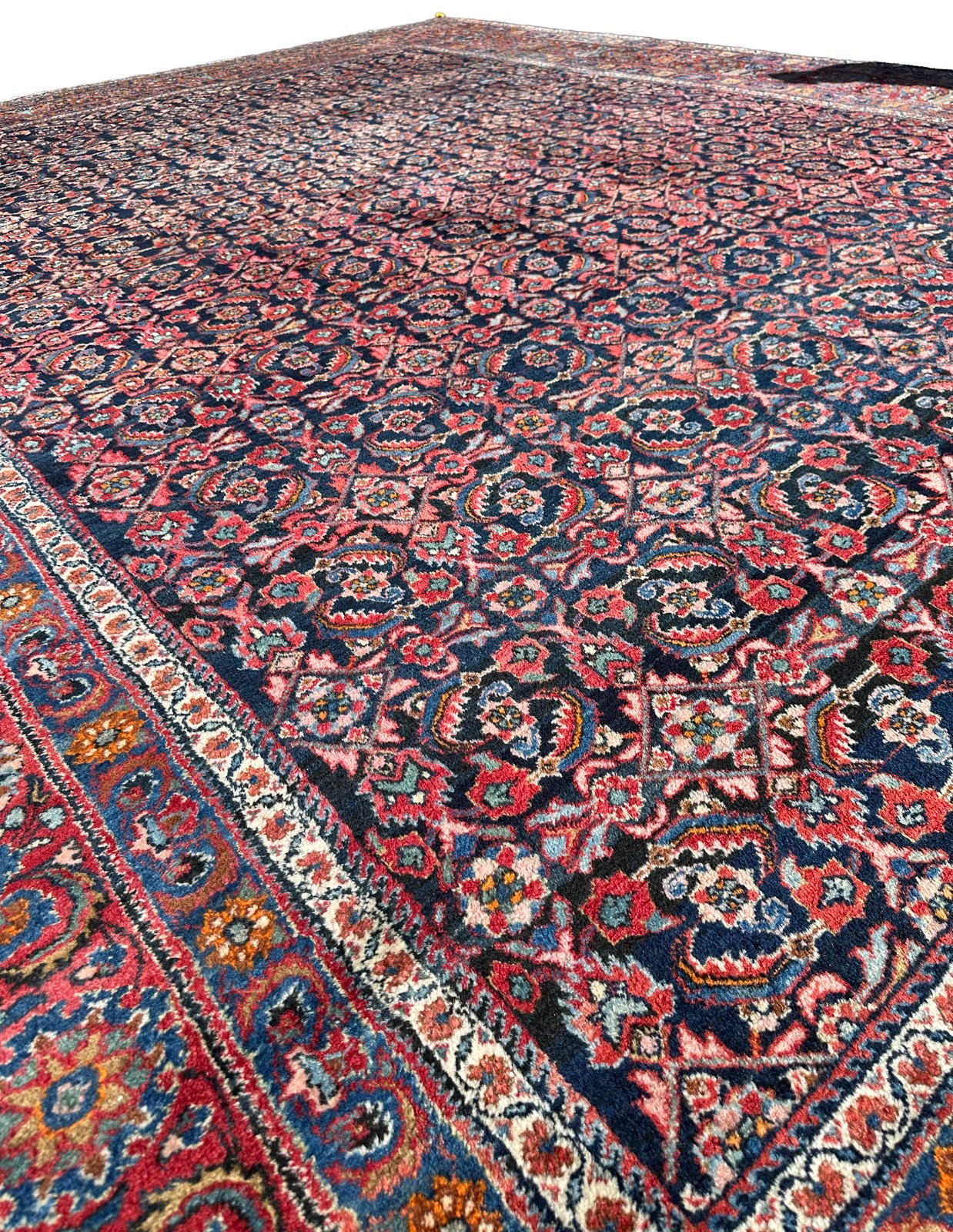 11X14 Antique Traditional Rug Exceptional Fine Weave Navy 338cm x 419cm C.1910