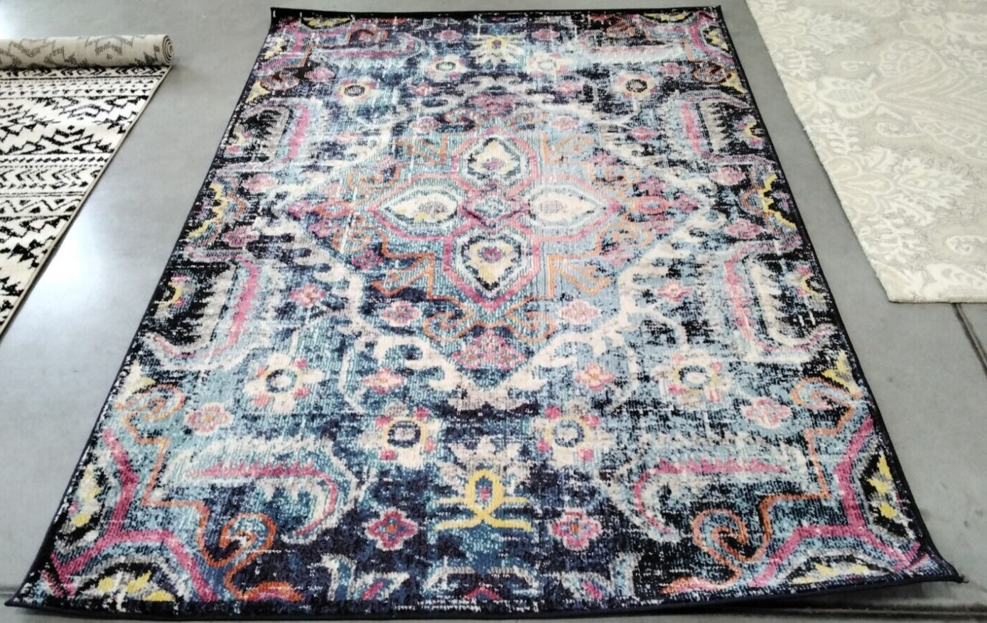 BLUE / FUCHSIA 5′-1″ X 7′-7″ Flaw in Rug, Reduced Price 1172739490 MNC252J-5