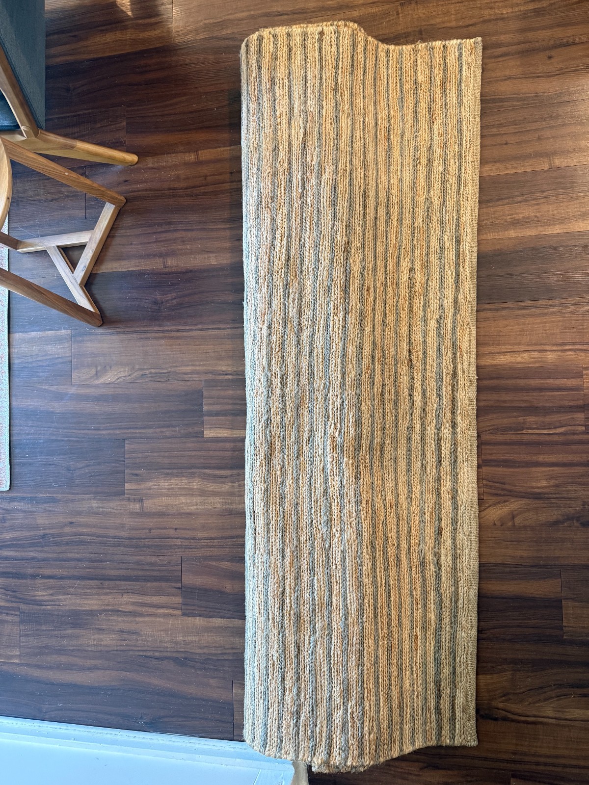 BRAND NEW ARMADILLO Echo Stripe River Rug Natural & Pewter 5’7″ × 7’10”