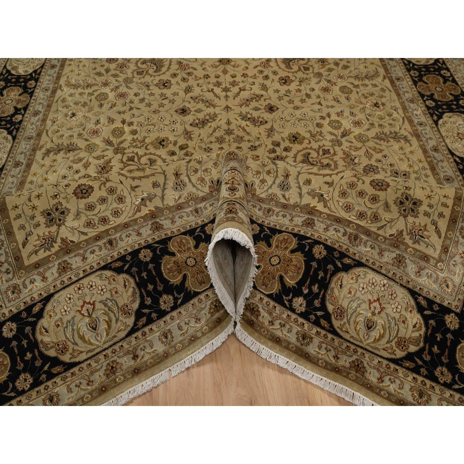 8′ x 10′ Brown Kishoon Design New Zealand Wool with Silk Hand Knotted Rug R91431