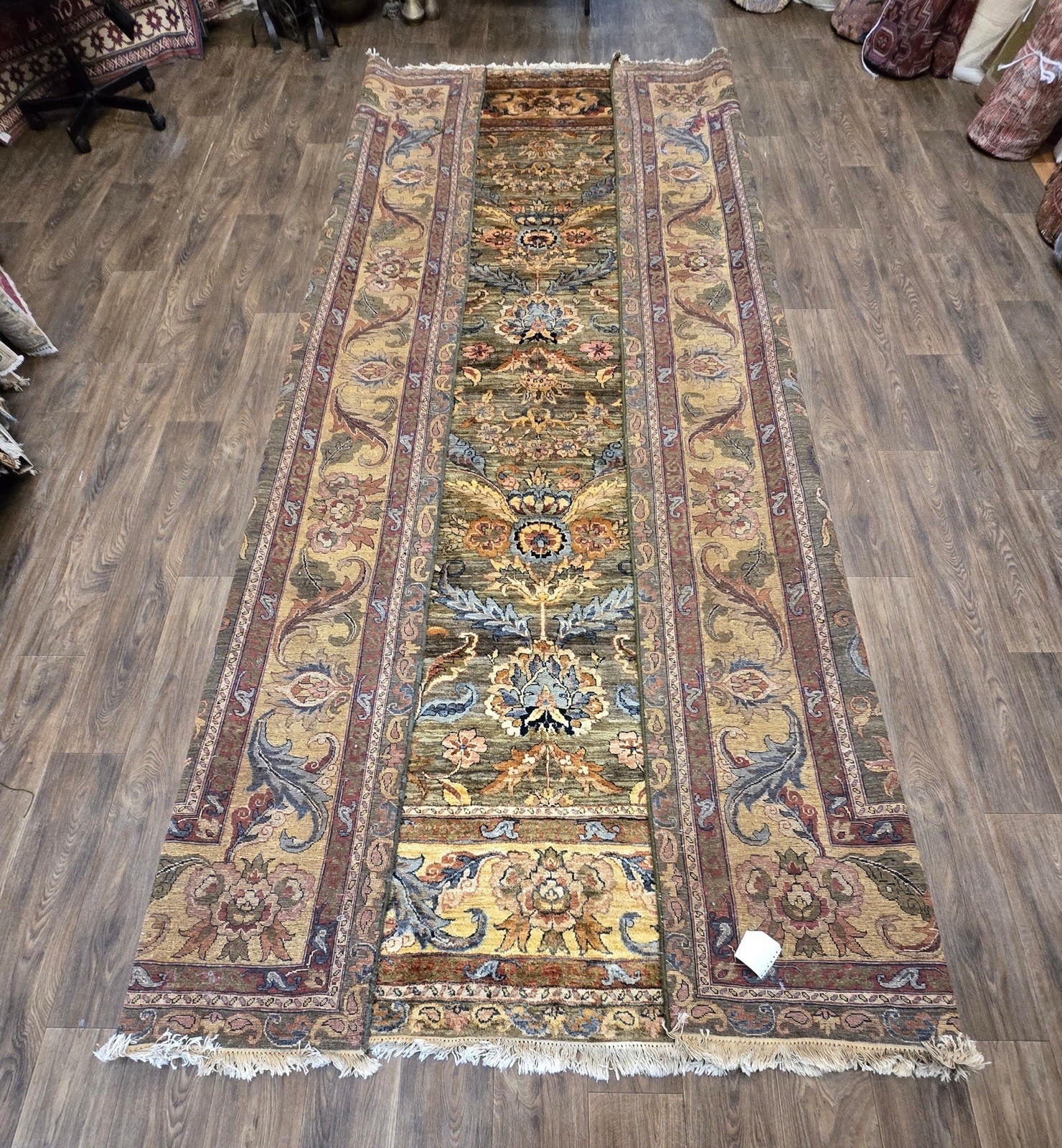 Vegetable Dyed Wool 12×14 Hand-Knotted Rug. Recently Rebound. Made In India