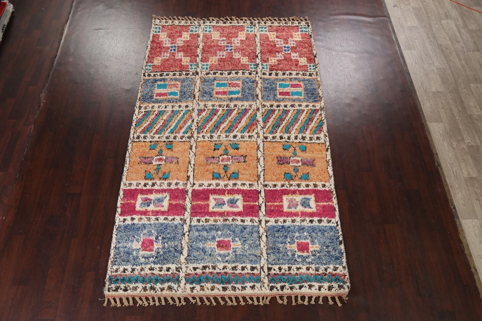 Geometric Moroccan Oriental Area Rug Hand-knotted Tribal Plush Wool Carpet 6×11