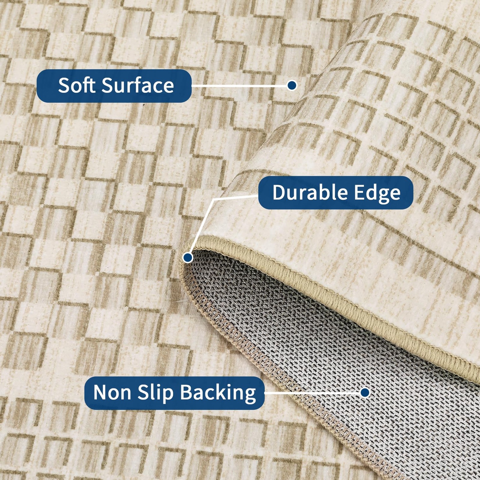 Luxloom Washable Area Rug 5X7 Rug For Living Room Modern Large Area Rug For