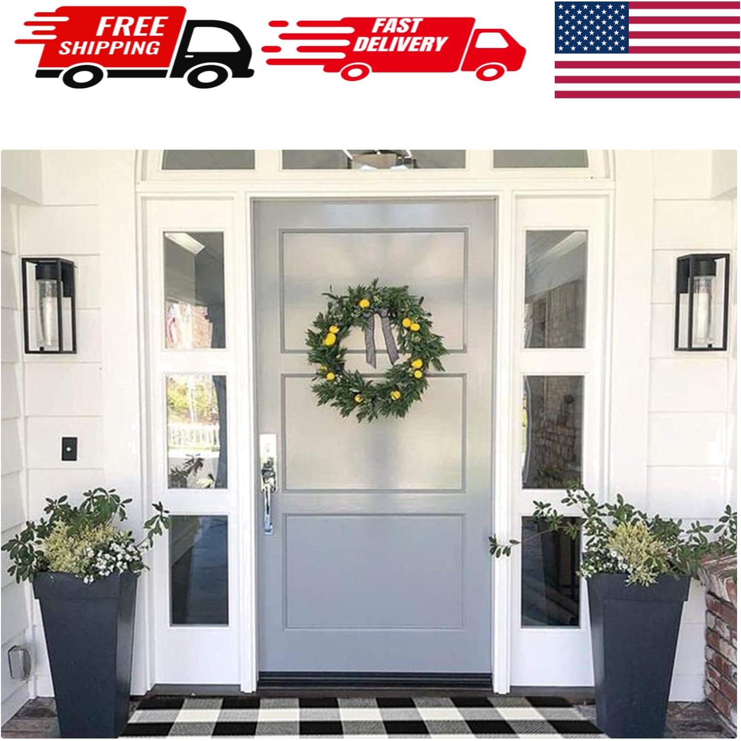 Stylish Buffalo Plaid Area Rug 27.5 in x 43 in – Perfect for Layered Door Mats