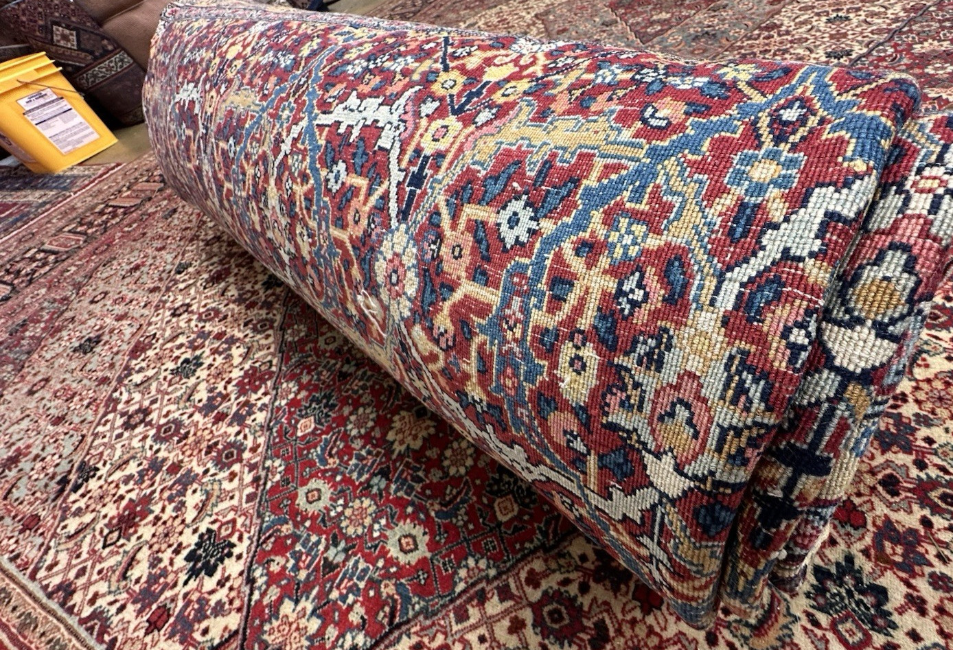 Auth: 1930’s Antique Kurdish North West Rug Mystical ART Beauty Red 9×12