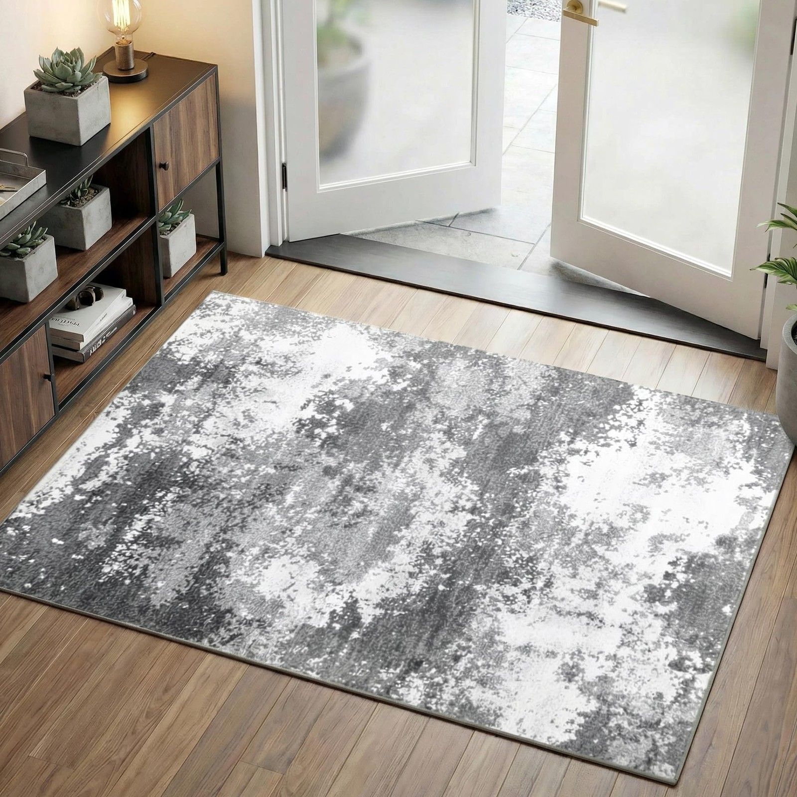 Entryway Rug 3×5 Grey Washable Door Mat Indoor Entrance 36×60